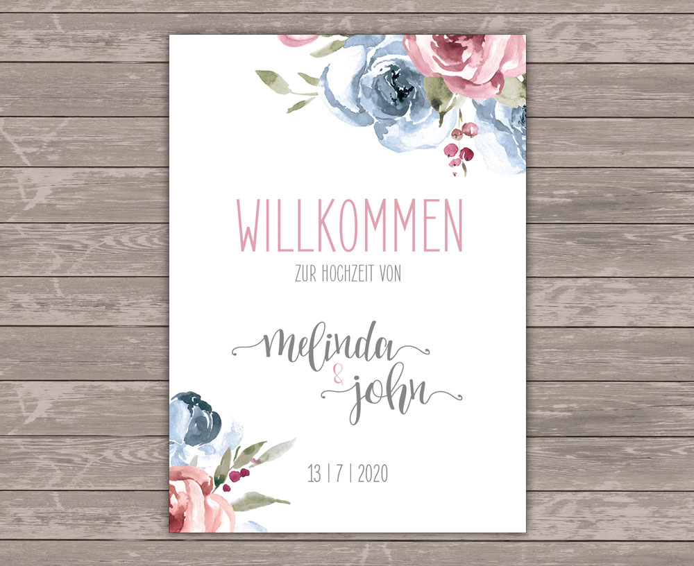 Mrs. Farbenfroh Sweetheart Willkommen Plakat