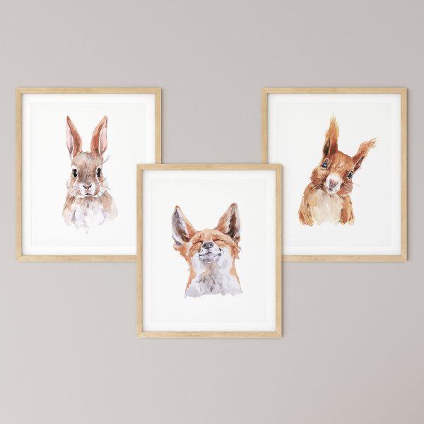 Wandbilder Set Waldtiere