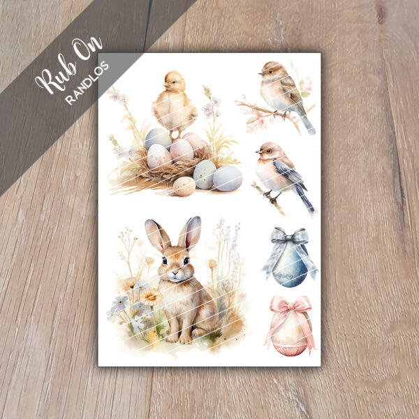 Rub-On Randlos Ostern 02, DIN A6, Rubon, Rub Ons, Rubbelsticker, für Glas, Holz, Raysin u.v.m.