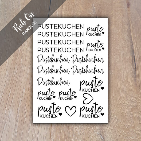 Rub-On Randlos Pustekuchen 01, DIN A6, Rubon, Rub Ons, Rubbelsticker, für Glas, Holz, Raysin u.v.m.