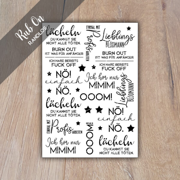 Rub-On Randlos Ooom, DIN A5, Rubon, Rub Ons, Rubbelsticker, für Glas, Holz, Raysin u.v.m.