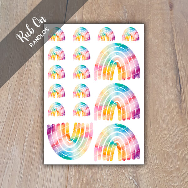 Rub-On Randlos Regenbogen 02, DIN A6, Rubon, Rub Ons, Rubbelsticker, für Glas, Holz, Raysin u.v.m.