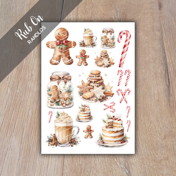 Rub-On Randlos XMAS Sweets, DIN A6, Rubon, Rub Ons, Rubbelsticker, für Glas, Holz, Raysin u.v.m.