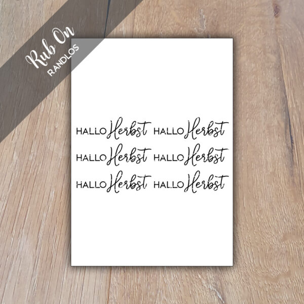 Rub-On Randlos Hallo Herbst 02, Rubon, Rub Ons, Rubbelsticker, für Glas, Holz, Raysin u.v.m.
