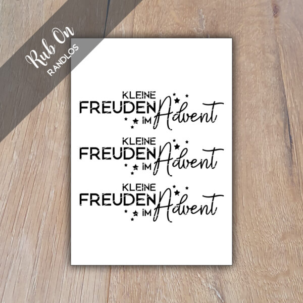 Rub-On Randlos Kleine Freuden im Advent 01, Rubon, Rub Ons, Rubbelsticker, für Glas, Holz, Raysin u.v.m.