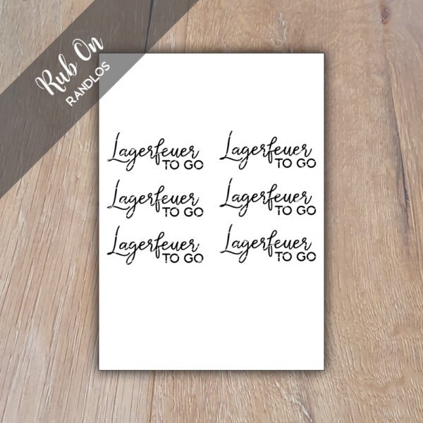 Rub-On Sticker Lagerfeuer to go 01, Randlos, Rub Ons, für Glas, Holz, Raysin u.v.m.
