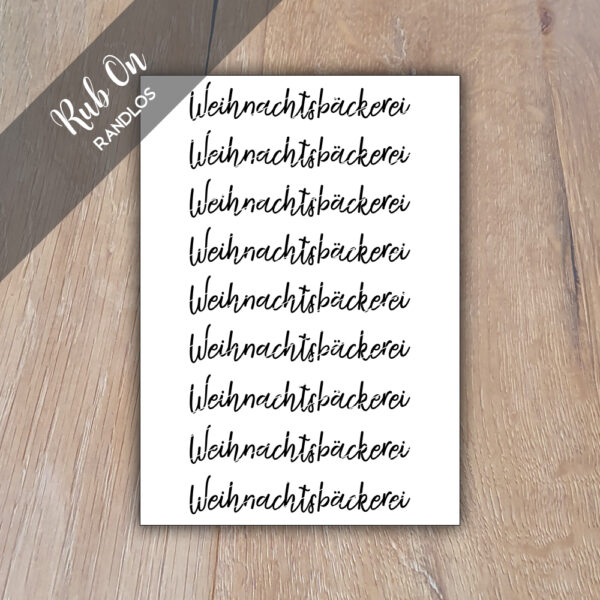 Rub-On Randlos Weihnachtsbäckerei 01, Rubon, Rub Ons, Rubbelsticker, für Glas, Holz, Raysin u.v.m.