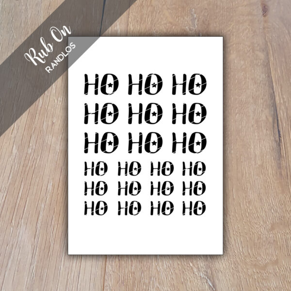 Rub-On Sticker Ho Ho Ho 02, R, Ruandlos, Ons, für Glas, Holz, Raysin u.v.m.