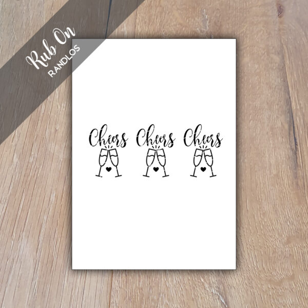 Rub-On Cheers 01, Rubon, Rub Ons, Rubbelsticker, für Glas, Holz, Raysin u.v.m.