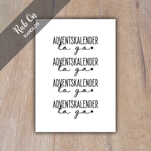 Rub-On Adventskalender to go 01, Rubon, Rub Ons, Rubbelsticker, für Glas, Holz, Raysin u.v.m.