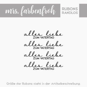 Rub-On Sticker Alles Liebe zum Vatertag 01, Rubon, Randlos, Rub Ons, Rubbelsticker, für Glas, Holz, Raysin u.v.m.