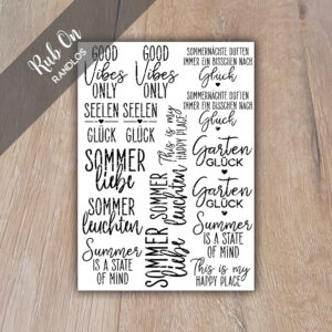 Rub-On Randlos Gartenlicht 01, DIN A5, Rubon, Rub Ons, Rubbelsticker, für Glas, Holz, Raysin u.v.m.