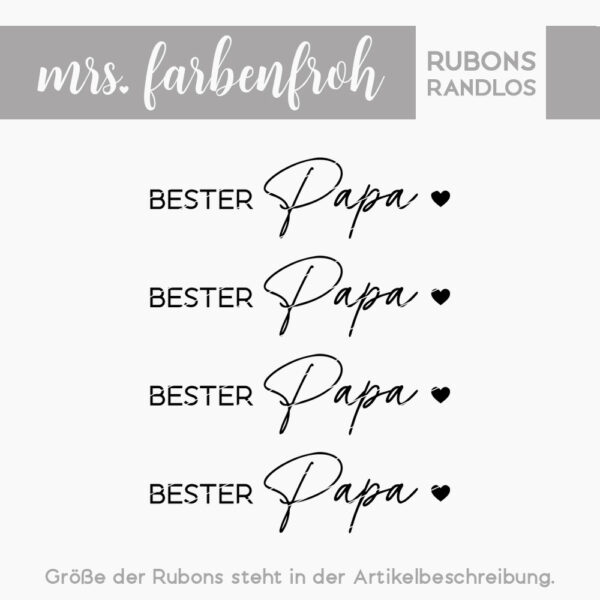 Rub-On Sticker Bester Papa 01, Rubon, Randlos, Rub Ons, Rubbelsticker, für Glas, Holz, Raysin u.v.m.