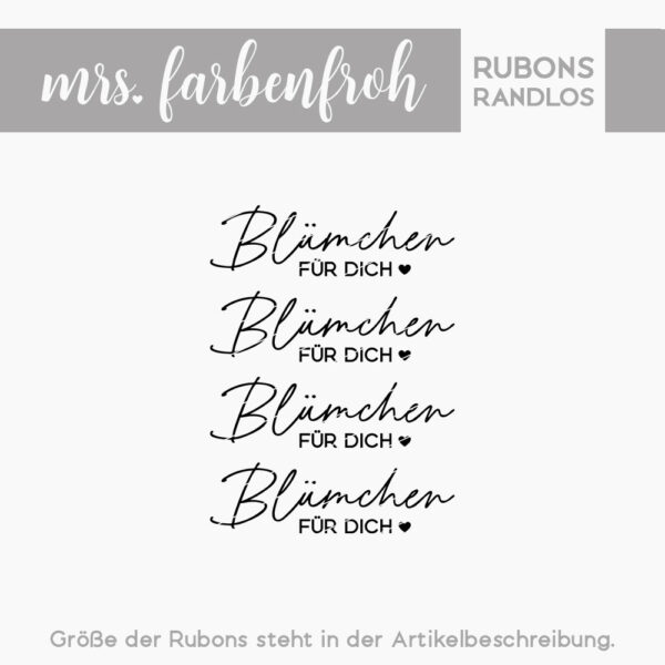 Rub-On Sticker Blümchen für dich 01, Rubon, Randlos, Rub Ons, Rubbelsticker, für Glas, Holz, Raysin u.v.m.