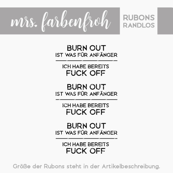Rub-On Sticker Burnout 01, Rubon, Randlos, Rub Ons, Rubbelsticker, für Glas, Holz, Raysin u.v.m.