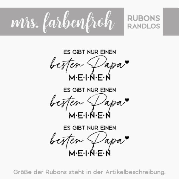 Rub-On Sticker Es gibt nur einen besten Papa meinen 01, Rubon, Randlos, Rub Ons, Rubbelsticker, für Glas, Holz, Raysin u.v.m.