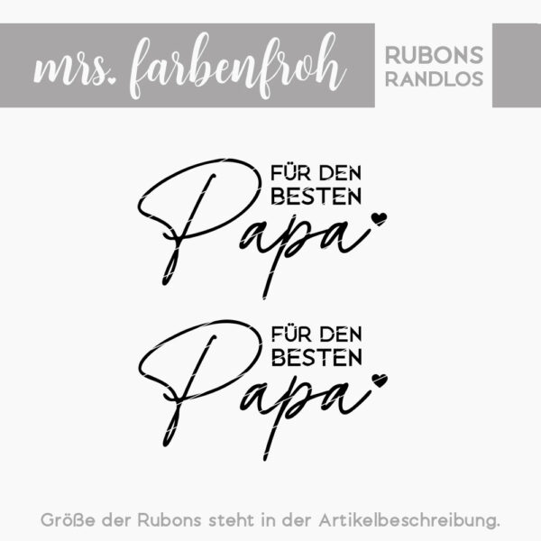 Rub-On Sticker Für den besten Papa 01, Rubon, Randlos, Rub Ons, Rubbelsticker, für Glas, Holz, Raysin u.v.m.