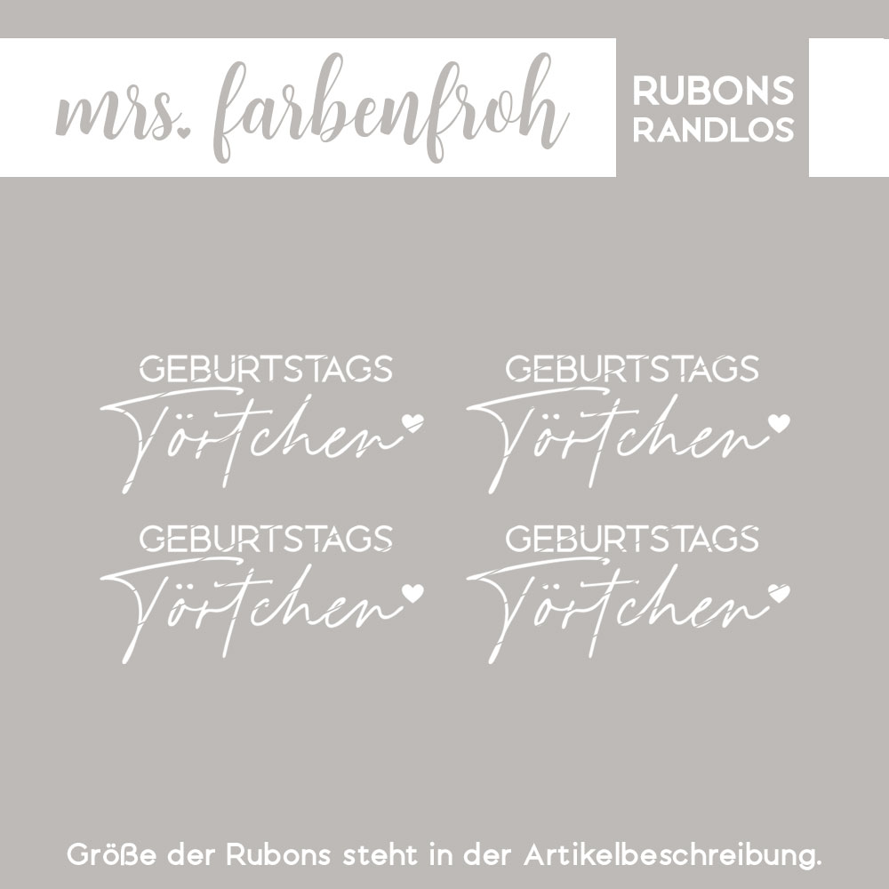 Rub-On Sticker Geburtstags Törtchen 01, Rubon, Randlos, Rub Ons, Rubbelsticker, für Glas, Holz, Raysin u.v.m. – Bild 2