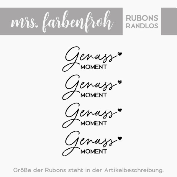 Rub-On Sticker Genuss Moment 01, Rubon, Randlos, Rub Ons, Rubbelsticker, für Glas, Holz, Raysin u.v.m.