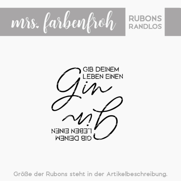 Rub-On Sticker Lange Rede kurzer Gin 01, Rubon, Randlos, Rub Ons, Rubbelsticker, für Glas, Holz, Raysin u.v.m.