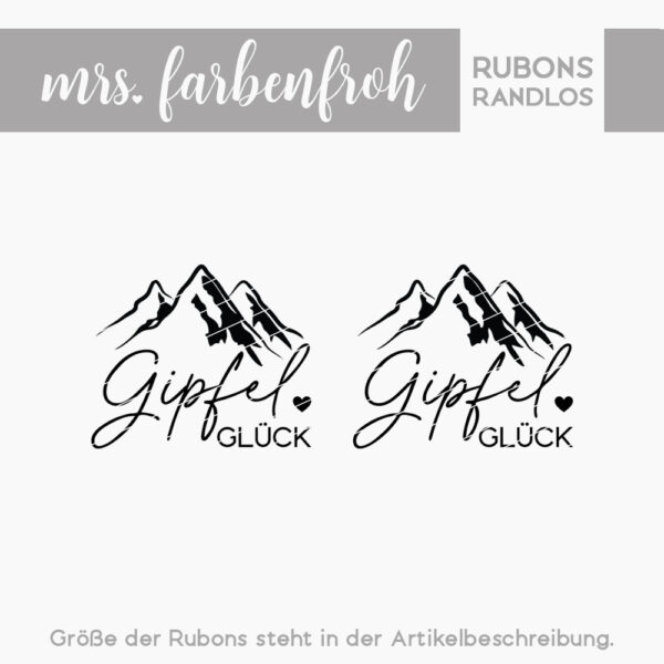 Rub-On Sticker Gipfel Glück 01, Rubon, Randlos, Rub Ons, Rubbelsticker, für Glas, Holz, Raysin u.v.m.