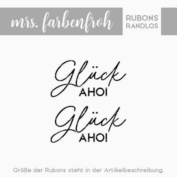 Rub-On Sticker Glück Ahoi 01, Rubon, Randlos, Rub Ons, Rubbelsticker, für Glas, Holz, Raysin u.v.m.