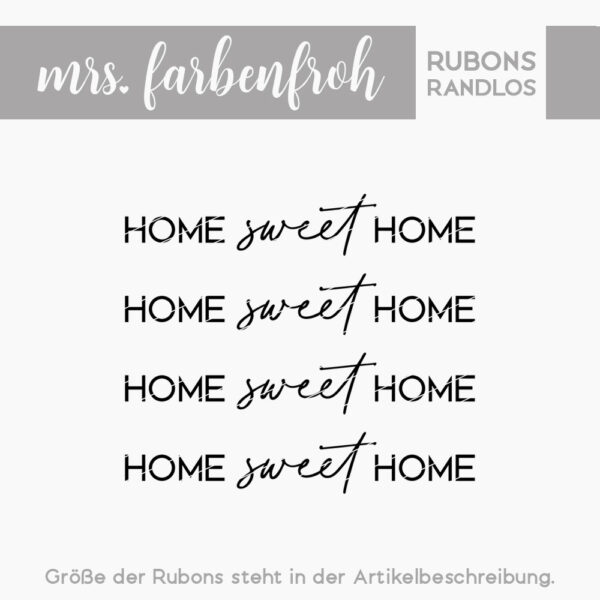 Rub-On Sticker Home sweet Home 02, Rubon, Randlos, Rub Ons, Rubbelsticker, für Glas, Holz, Raysin u.v.m.
