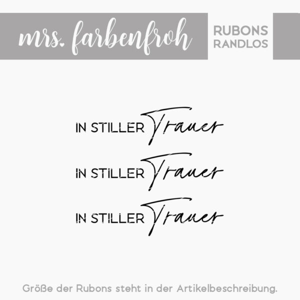 Rub-On Sticker In stiller Trauer 01, Rubon, Randlos, Rub Ons, Rubbelsticker, für Glas, Holz, Raysin u.v.m.