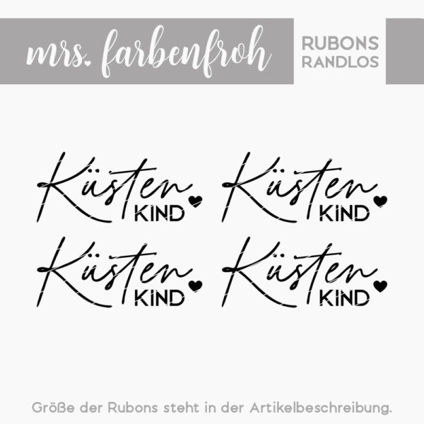 Rub-On Sticker Küstenkind 01, Rubon, Randlos, Rub Ons, Rubbelsticker, für Glas, Holz, Raysin u.v.m.