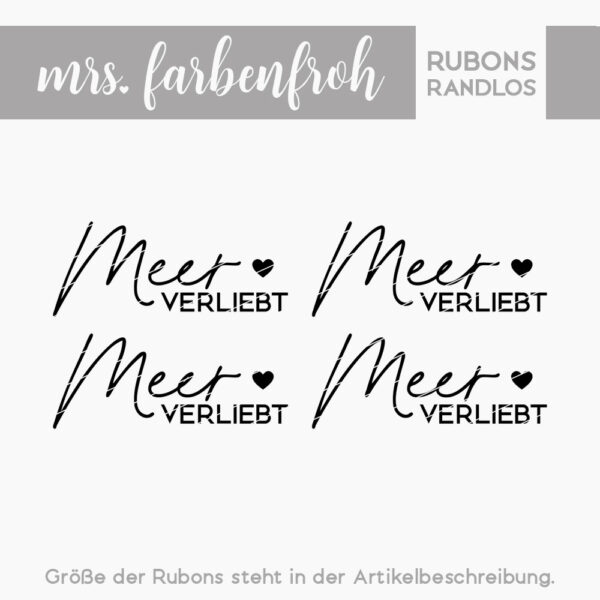 Rub-On Sticker Meer verliebt 01, Rubon, Randlos, Rub Ons, Rubbelsticker, für Glas, Holz, Raysin u.v.m.