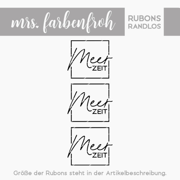 Rub-On Sticker Rahmen Meer Zeit 01, Rubon, Randlos, Rub Ons, Rubbelsticker, für Glas, Holz, Raysin u.v.m.
