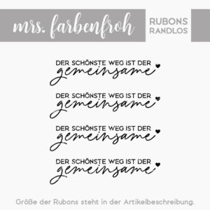 Rub-On Sticker Der schönste Weg ist der gemeinsame 01, Rubon, Randlos, Rub Ons, Rubbelsticker, für Glas, Holz, Raysin u.v.m.