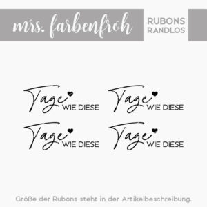 Rub-On Sticker Tage wie dieser 01, Rubon, Randlos, Rub Ons, Rubbelsticker, für Glas, Holz, Raysin u.v.m.
