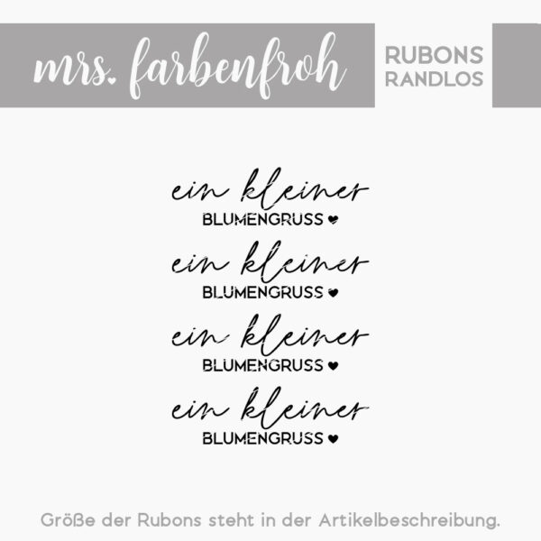 Rub-On Sticker Ein kleiner Blumengruß 01, Rubon, Randlos, Rub Ons, Rubbelsticker, für Glas, Holz, Raysin u.v.m.