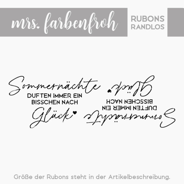 Rub-On Sticker Sommernächte duften immer ein bisschen 01, Rubon, Randlos, Rub Ons, Rubbelsticker, für Glas, Holz, Raysin u.v.m.
