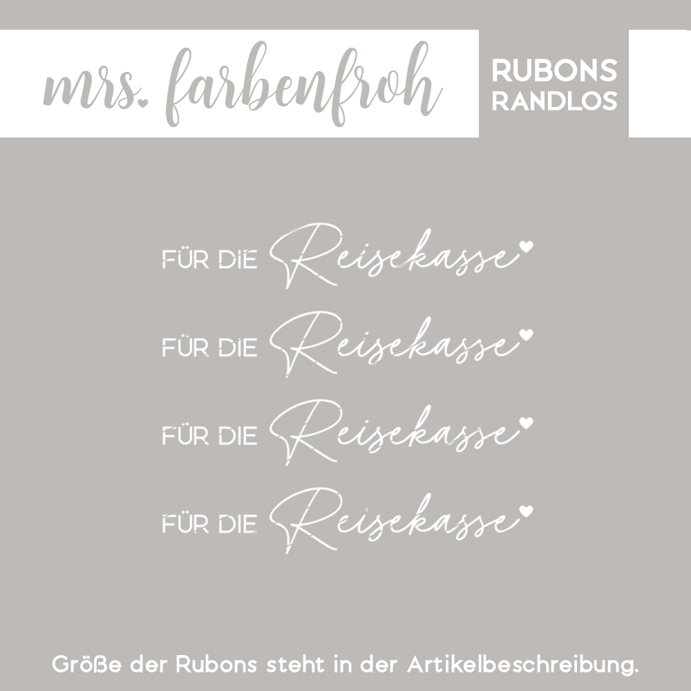 Rub-On Sticker Für die Reisekasse 01, Rubon, Randlos, Rub Ons, Rubbelsticker, für Glas, Holz, Raysin u.v.m. – Bild 2
