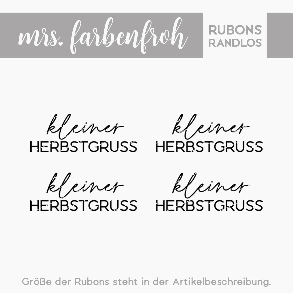 Rub-On Sticker Kleiner Herbstgruss 01, Rubon, Randlos, Rub Ons, Rubbelsticker, für Glas, Holz, Raysin u.v.m.