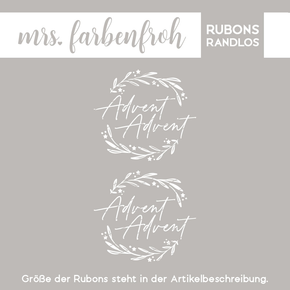 Rub-On Sticker Kranz Advent Advent 01, Rubon, Randlos, Rub Ons, Rubbelsticker, für Glas, Holz, Raysin u.v.m. – Bild 2