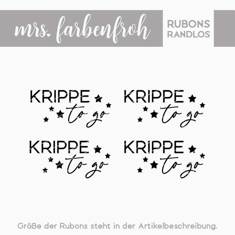 Rub-On Sticker Krippe to go 03, Rubon, Randlos, Rub Ons, Rubbelsticker, für Glas, Holz, Raysin u.v.m.