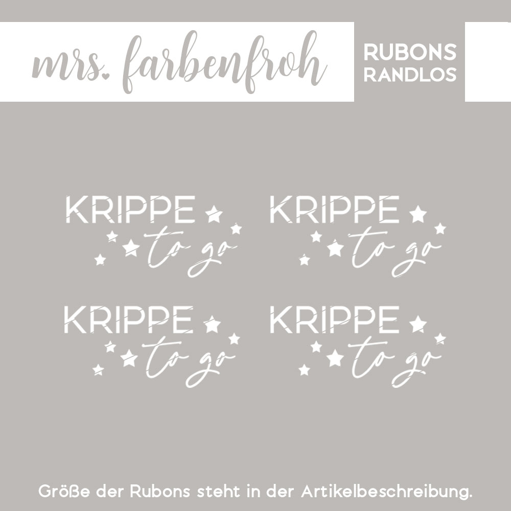 Rub-On Sticker Krippe to go 03, Rubon, Randlos, Rub Ons, Rubbelsticker, für Glas, Holz, Raysin u.v.m. – Bild 2