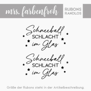 Rub-On Sticker Schneeballschlacht 01, Rubon, Randlos, Rub Ons, Rubbelsticker, für Glas, Holz, Raysin u.v.m.