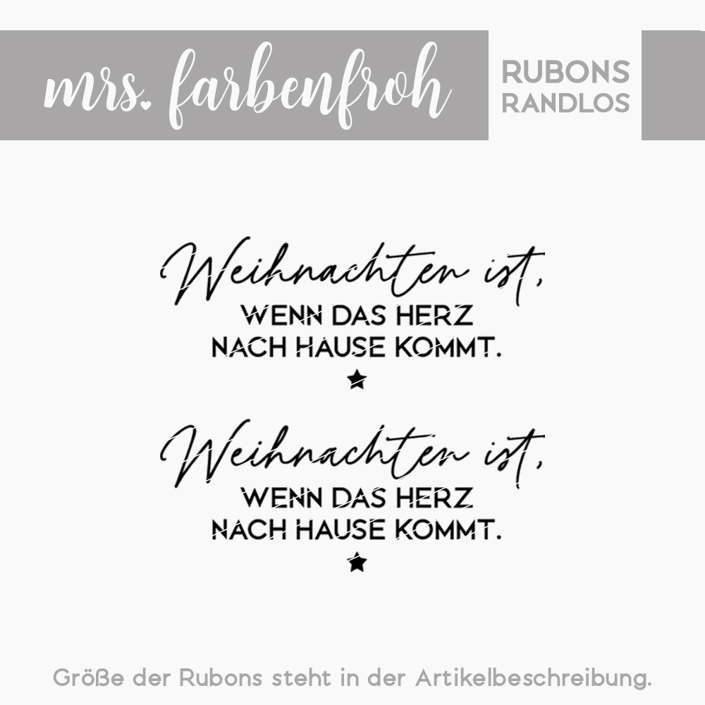 Rub-On Sticker Weihnachten ist... 01, Rubon, Randlos, Rub Ons, Rubbelsticker, für Glas, Holz, Raysin u.v.m.