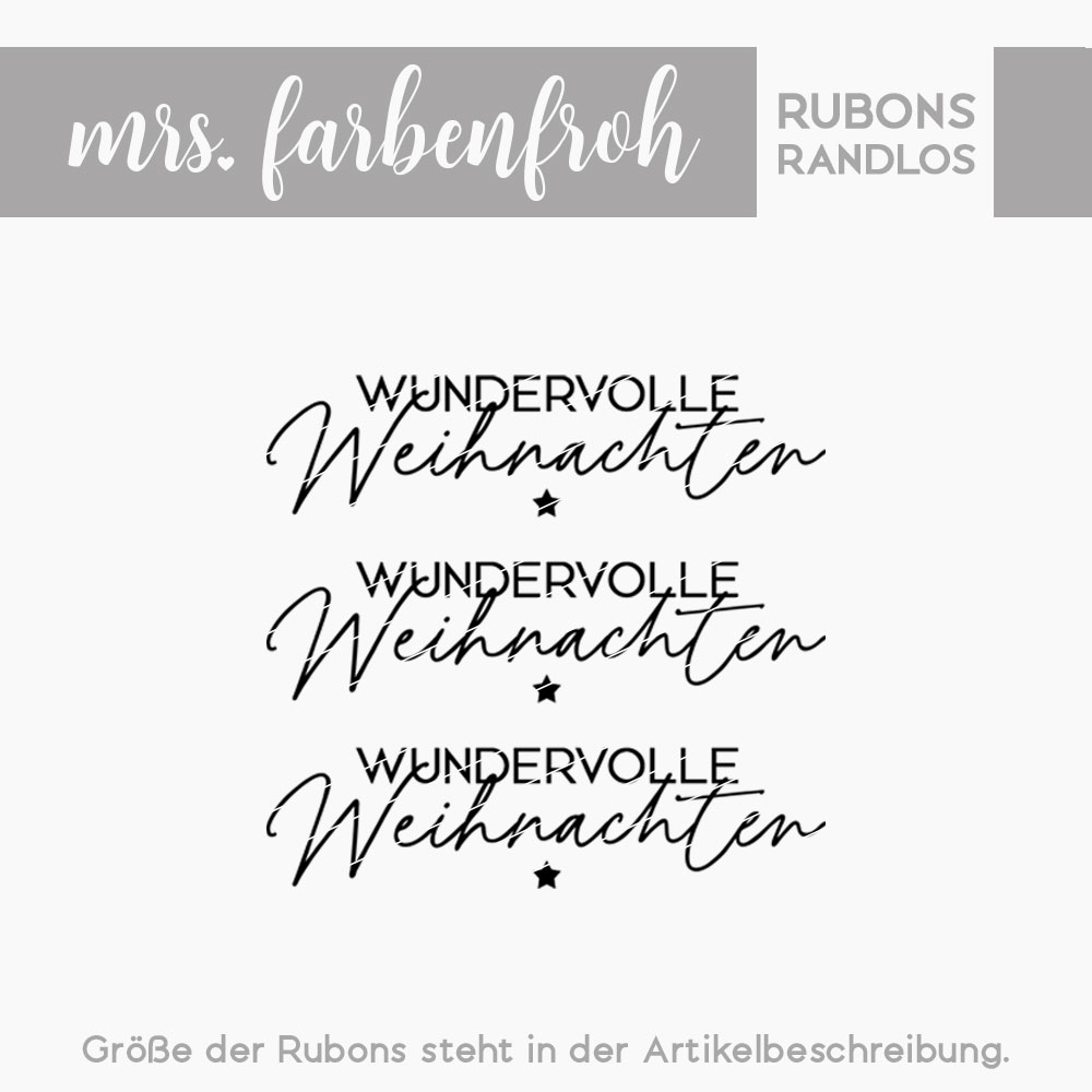 Rub-On Sticker Wundervolle Weihnachten 02, Rubon, Randlos, Rub Ons, Rubbelsticker, für Glas, Holz, Raysin u.v.m.