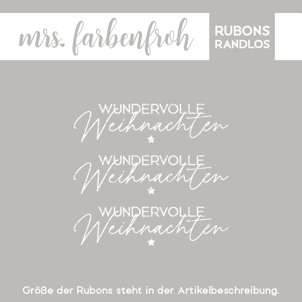 Rub-On Sticker Wundervolle Weihnachten 02, Rubon, Randlos, Rub Ons, Rubbelsticker, für Glas, Holz, Raysin u.v.m. – Bild 2