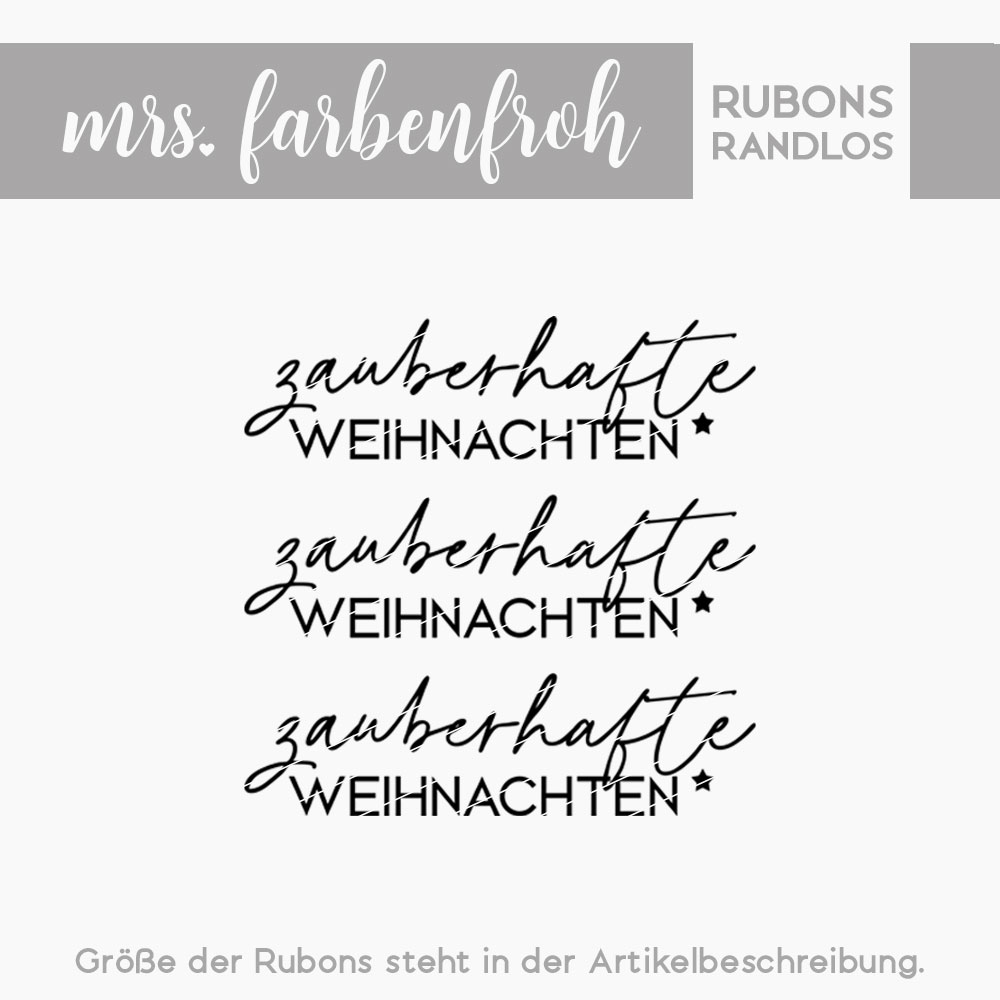 Rub-On Sticker Zauberhafte Weihnachten 02, Rubon, Randlos, Rub Ons, Rubbelsticker, für Glas, Holz, Raysin u.v.m.